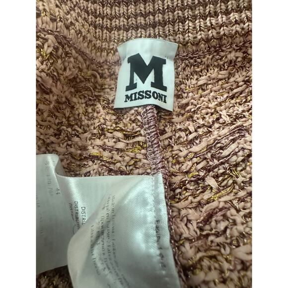 M by MISSONI Knit Tweed Fringe Shorts Metallic Pink Preppy ASO Cobra Kai - Sz 8 - Picture 4 of 9